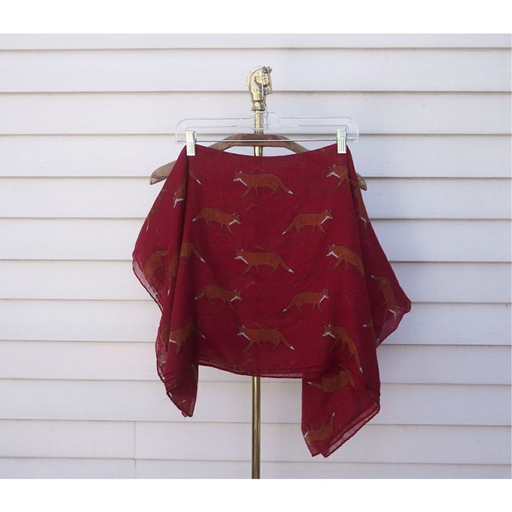La Soul Burgundy Red Fox Chiffon Scarf